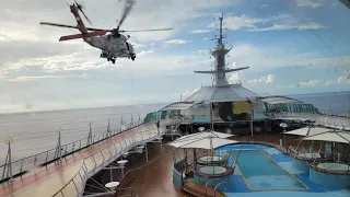 US Coast Guard Helicopter Evacuation from a Cruise Ship