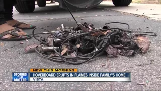 Hoverboard explodes inside Vista family's home