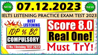 IELTS LISTENING PRACTICE TEST 2023 WITH ANSWERS | 07.12.2023