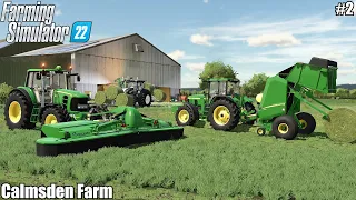 🇬🇧 Mowing GRASS and Baling HAY, BUYING COWS│Calsmden Farm│FS 22│Timelapse 2