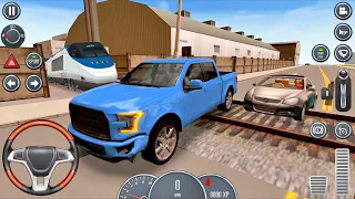 Driving School Sim: Let's Cross the Level Crossing with the Pick up - Android gameplay