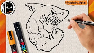 How to draw a shark step by step