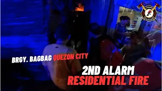 2nd Alarm Residential Fire @Ibayo Brgy Bagbag Novaliches Quezon City | Iverson Fire Volunteer