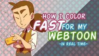 How I color FAST for my WEBTOON [Real time] [with commentary]