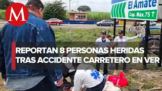 Accidente carretero en Tierra Blanca deja 8 lesionados; reportan 4 graves