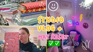 MAY MONTHLY RESET | Goal setting, Restocking fabric, etc!! | Studio Vlog #10