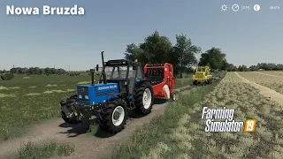 Baling with New Holland / Fiatagri 130-90, Plowing, wheat harvesting│Nowa Bruzda│FS 19│Timelapse#01