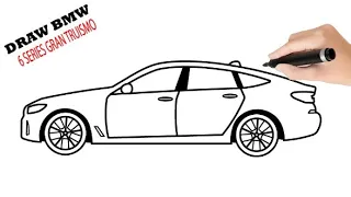 How To Draw BMW 6 series - Easy Car Drawing step by step