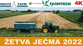 Žetva ječma 2022 | Deutz Fahr 3580 HTS | John Deere 6135 R | Farmtech ZDK 1500