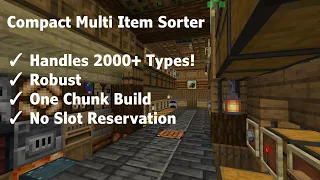 Very Compact Multi Item Sorter - Handles 2000+ Item Types - For 1.16 - 1.20 - One Chunk