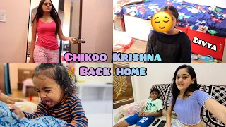 Divya Is my Life | Krishna Chikoo Baby are back Home From Village Bindass Kavya Family Pizza Party