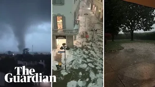 Hailstorms pummel northern Italy after days of extreme heat