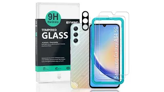 Samsung Galaxy A34 5G Tempered glass ibywind Protector- Easy Install Kit And Camera Lens Protector