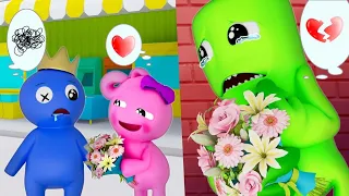 Rainbow Friends 2 | GREEN SAD because of BLUE and PINK LOVE - Green ORIGIN Story | Cartoon Animation