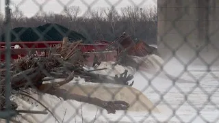 Crews working to recover barges at the bottom of the Ohio River