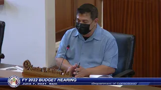 FY 2022 Budget Hearing - Senator Joe S. San Agustin - June 7, 2021 9am DOC