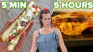 5 Min Vs. 50 Min. Vs. 5 Hour Vegan Grilled Cheese