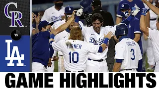 Cody Bellinger crushes walk-off home run | Rockies-Dodgers Game Highlights 8/22/20