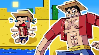 I Survived 100 DAYS as LUFFY from ONE PIECE in HARDCORE Minecraft!