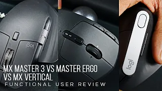 Logitech MX Master 3 Vs MX ERGO Vs MX Vertical Mouse Review