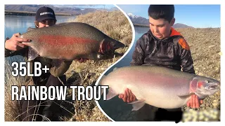 GIANT (almost) WORLD RECORD RAINBOW TROUT | Tekapo Canal Fishing NZ