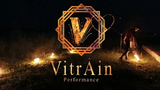 "VitrAin" огненное шоу под проливным дождём. Церемония зажжения огненных сердец