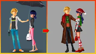 Miraculous: Ladybug And Adrian Glow Up In Christmas Noel - Miraculous Cartoon Art