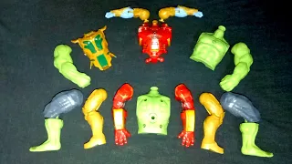 avengers superhero toys story.. hulk buster vs thanos armor vs hulk smash.. merakit mainan