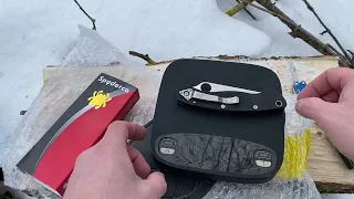 Spyderco Military C36GPE распаковка лёгкий тест