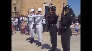 Ataturk's mausoleum in Ankara and changing guards.