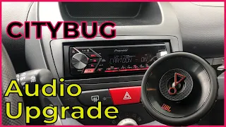 Amazing audio upgrade in the Peugeot 107! New JBL speakers and Pioneer radio for Aygo and C1 Citybug