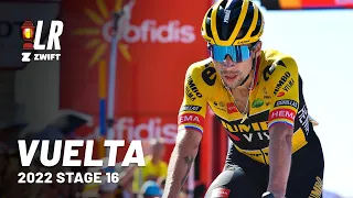 Roglič Crazy Attack Then Crash | Vuelta a España Stage 16 2022 | Lanterne Rouge x Zwift