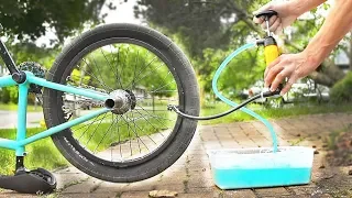 Filling a BMX TIRE with OOBLECK!