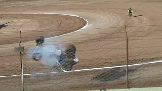 Bad crash almost hit the flag man - Senior Sprints at Ventura Raceway