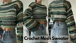 Crochet Mesh Sweater Tutorial I Kenikse Crochet