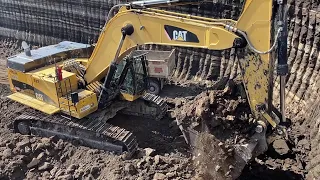 Caterpillar 374D Excavator Loading Mercedes & MAN Trucks - Interkat SA