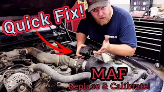 How To Replace AND Calibrate A Mass Air Flow Sensor (MAF) - Crown Vic / Grand Marquis - Quick Fix!