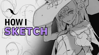 My Full Sketching Process! ✒️How I draw Poses for my Anime Work [Clip Studio Paint]