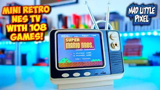 A Mini Retro TV With NES Games Built In? The GV300 Retro Bookshelf TV Handheld REVIEW!