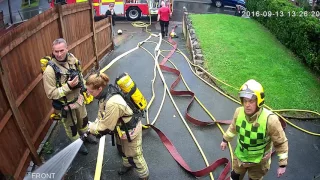 Fire brigade arriving at my house malvern Worcestershire