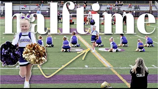 DAUGHTERS FIRST HALFTIME CHEERLEADING SHOW DURING FOOTBALL GAME | YOUTH CHEERLEADING 2022