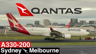 QANTAS A330-200 in the INTERNATIONAL CONFIGURATION from Sydney to Melbourne