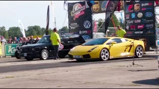 Lamborghini Gallardo vs '93 GMC Typhoon 1/4 mile drag race