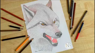 Как нарисовать ВОЛКА карандашом поэтапно / Урок рисования Wolf drawing