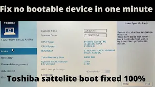 No bootable device restart system error fixed toshiba sattelite  |incrediBit|