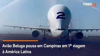 Avião Beluga pousa em Campinas em 1ª viagem à América Latina