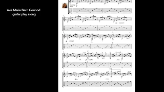 Ave Maria Bach Gounod guitar play along  music sheet download