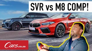 Drag race! BMW M8 Competition vs Range Rover Sport SVR - standing and rolling start