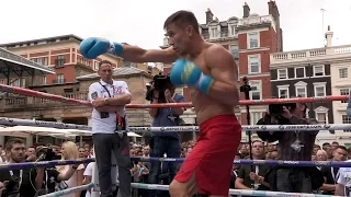 Golovkin vs. Brook - Gennady Golovkin shows KO power on mitts in Media Workout