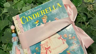 SOLD—Vintage Look Cinderella Little Golden Book Junk Journal Flip Thru